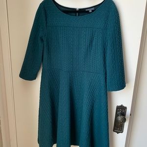 ModCloth a line dress is woven blue fabric.  XL